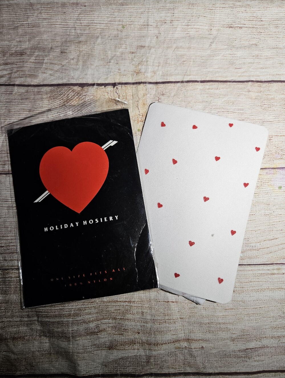 Holiday hosiery white and red hearts tights stockings